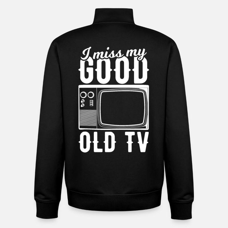 Mon vieux téléviseur me manque - Sweat zippé unisexe en coton bio Stanley/Stella - noir