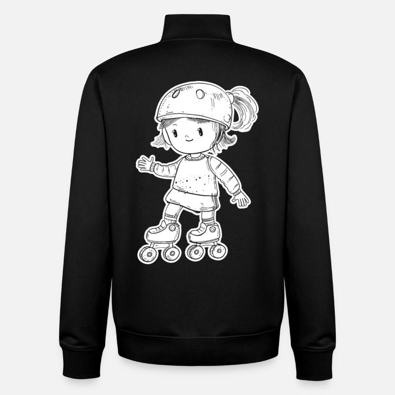 Patineur à roulettes - Sweat zippé unisexe en coton bio Stanley/Stella - noir