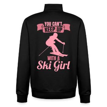 Skier - Unisex Organic Zip Sweatshirt by Stanley/Stella - black - Back - AI Model Male 185 light (185cm)