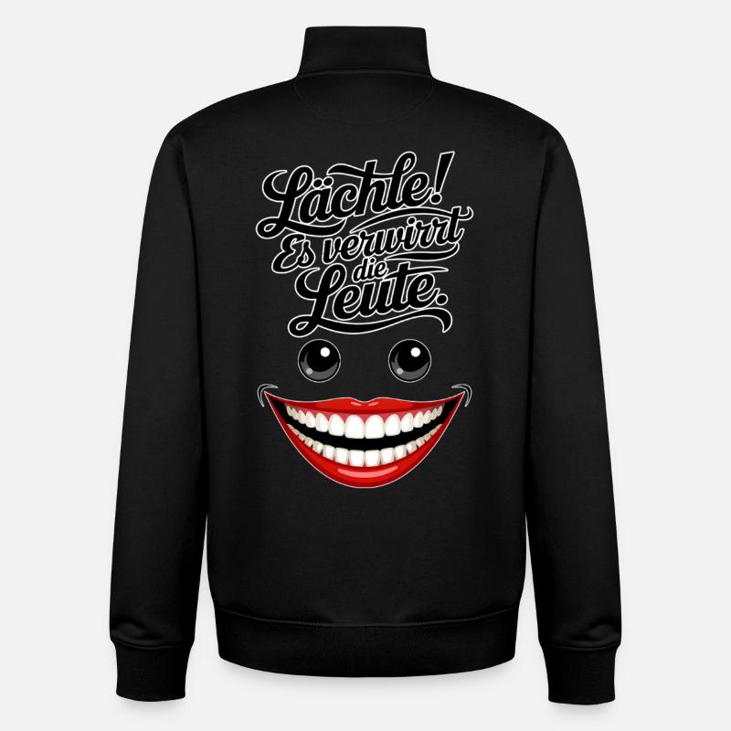 Immer lächeln - Unisex Organic Zip Sweatshirt von Stanley/Stella - Schwarz