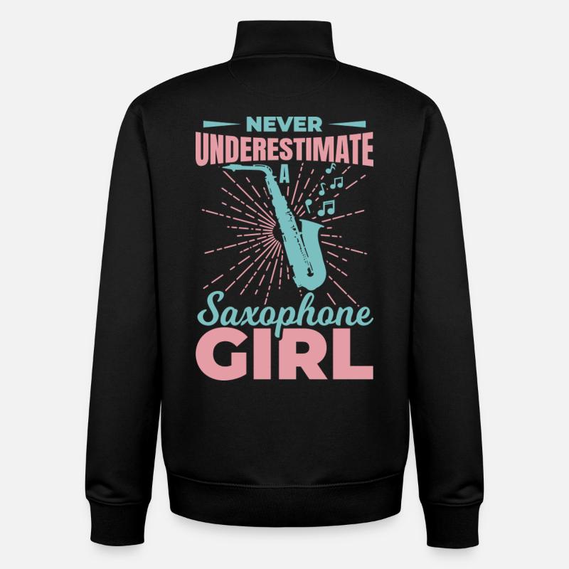 Saxophonistin - Unisex Organic Zip Sweatshirt von Stanley/Stella - Schwarz