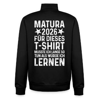 Matura 2026 - Unisex Organic Zip Sweatshirt von Stanley/Stella - Schwarz - Hinten - AI Model Male 185 light (185cm)