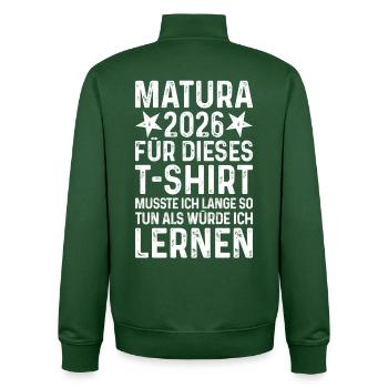 Maturité 2026 - Sweat zippé unisexe en coton bio Stanley/Stella - vert bouteille - Dos - AI Model Male 185 dark (185cm)