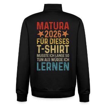 Matura 2026 - Unisex Organic Zip Sweatshirt von Stanley/Stella - Schwarz - Hinten - AI Model Male 185 light (185cm)