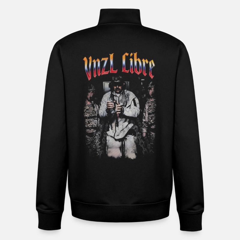 Venezuela libre - Sweat zippé unisexe en coton bio Stanley/Stella - noir