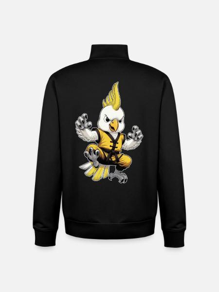 Cockatoo Kung-Fu  - Unisex Organic Zip Sweatshirt by Stanley/Stella - black