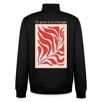 Wachstum durch Wandel – Blattform Muster - Unisex Organic Zip Sweatshirt von Stanley/Stella - Schwarz - Hinten - AI Model Male 185 light (185cm)