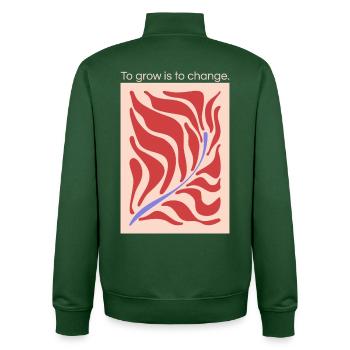 Growth through change – leaf shape pattern - Unisex Organic Zip Sweatshirt by Stanley/Stella - bottle green - Back - AI Model Male 185 dark (185cm)