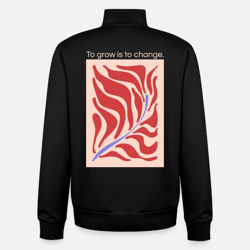 Growth through change – leaf shape pattern - Unisex Organic Zip Sweatshirt by Stanley/Stella - black
