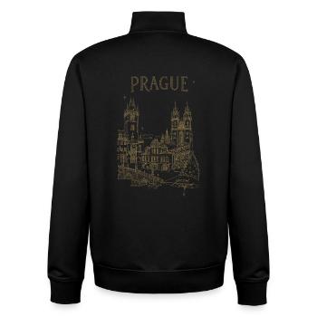 Stylized Prague - Unisex Organic Zip Sweatshirt by Stanley/Stella - black - Back - AI Model Male 185 light (185cm)