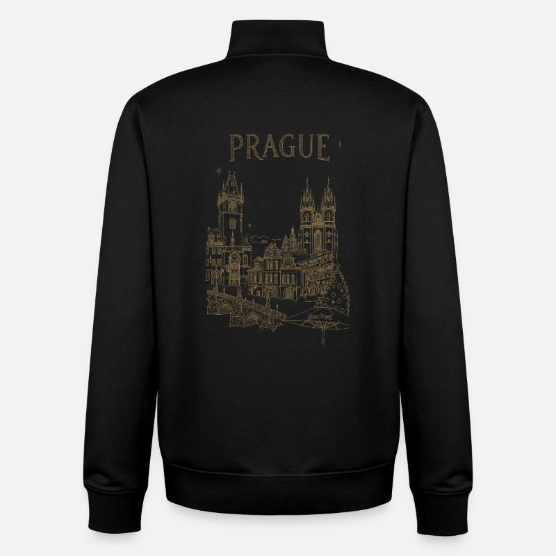 Stylized Prague - Unisex Organic Zip Sweatshirt by Stanley/Stella - black