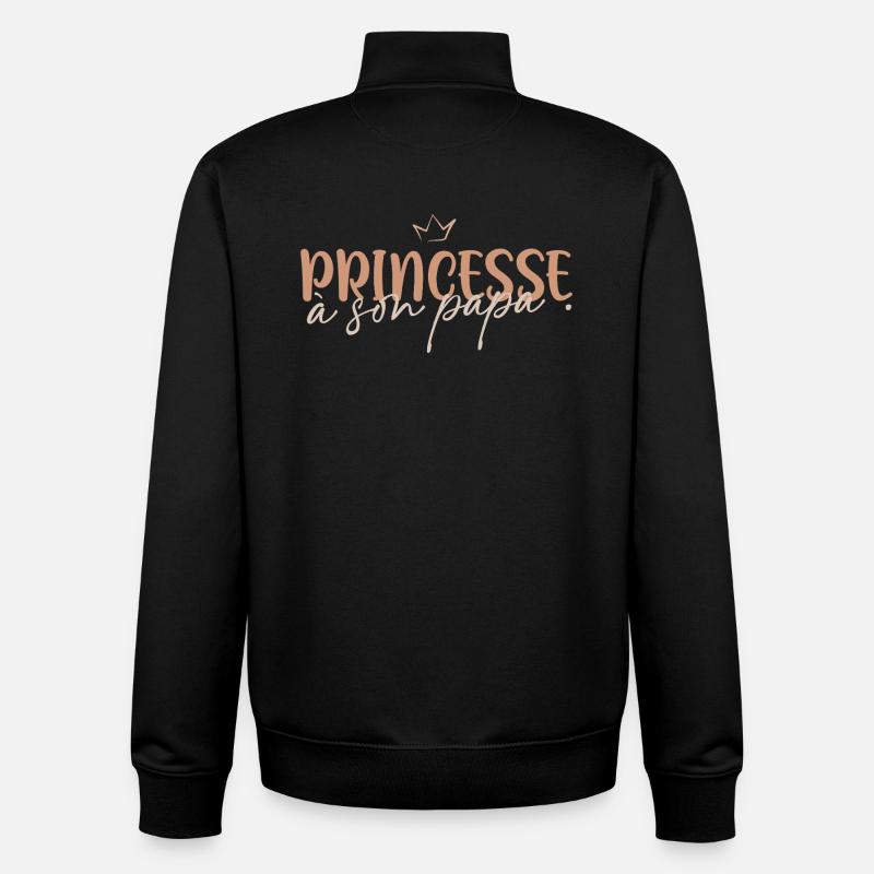Princesse à son papa - Sweat zippé unisexe en coton bio Stanley/Stella - noir