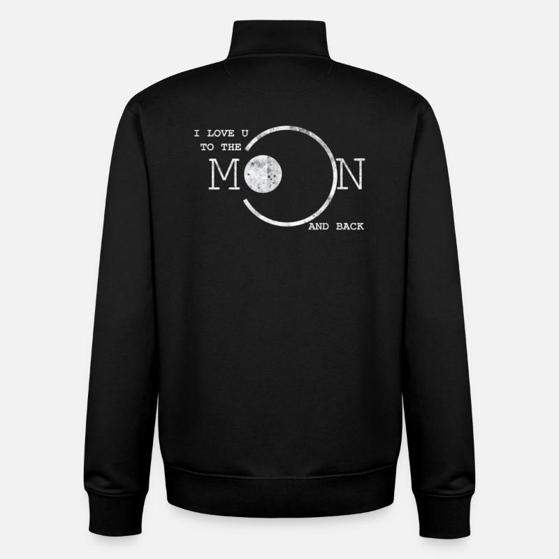 J'aime U - Sweat zippé unisexe en coton bio Stanley/Stella - noir