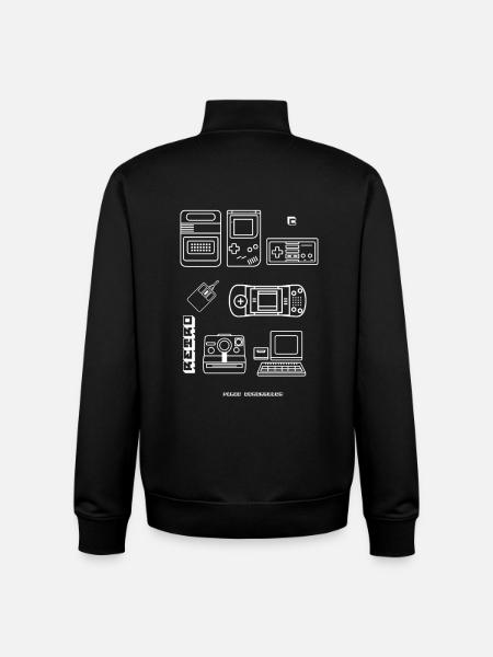 Retro spil blueprint nørd pc-spil 8bit konsol lol - Stanley/Stella unisex sweatshirt med lynlås i økologisk - sort