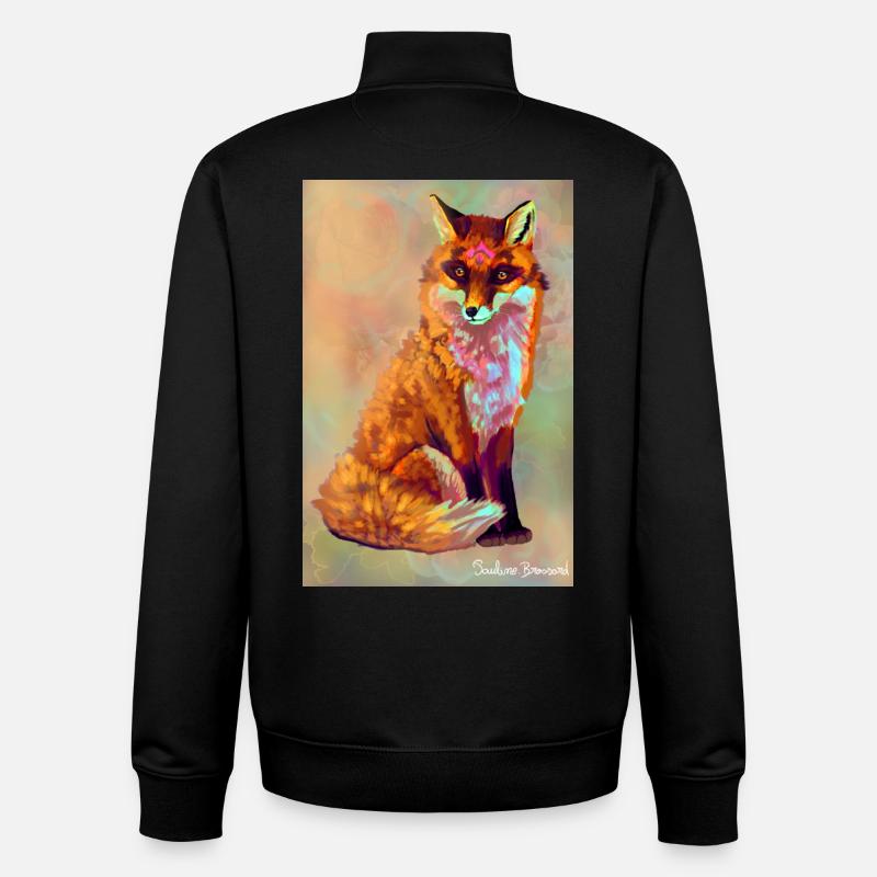 Fox poster - Unisex Organic Zip Sweatshirt by Stanley/Stella - black