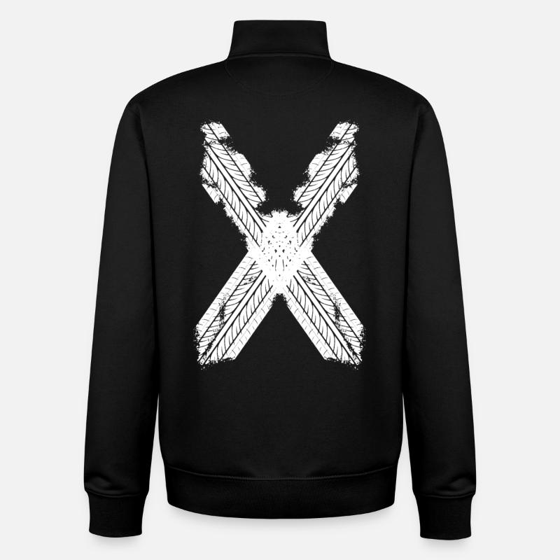 PISTE À PNEUS - Sweat zippé unisexe en coton bio Stanley/Stella - noir