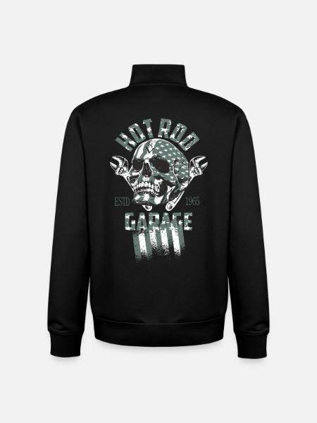 Hot Rod Garage - Unisex Organic Zip Sweatshirt von Stanley/Stella - Schwarz