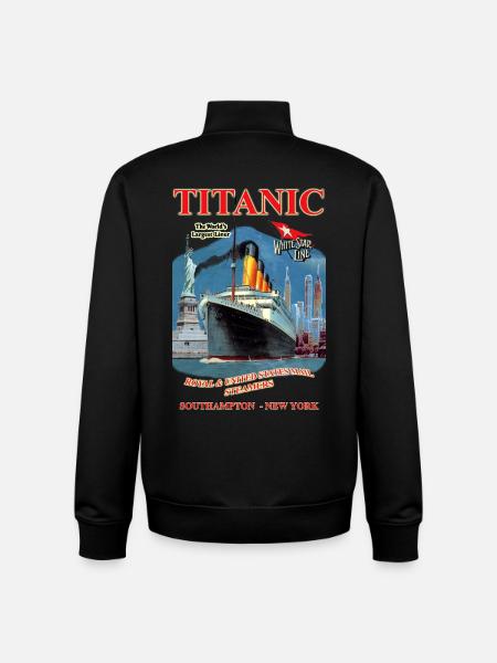 TITANIC SPIRIT skabelse Louis RUNEMBERG © Adagp - Stanley/Stella unisex sweatshirt med lynlås i økologisk - sort