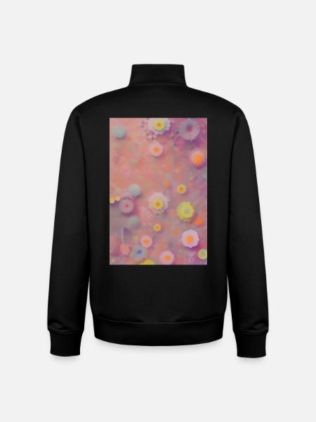 Art floral - Sweat zippé unisexe en coton bio Stanley/Stella - noir