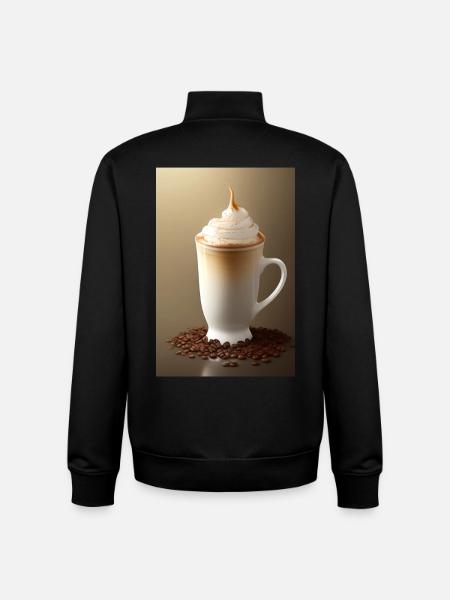 Coffee, coffee beans - Unisex Organic Zip Sweatshirt by Stanley/Stella - black