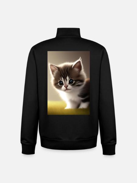 Bébé chat - Sweat zippé unisexe en coton bio Stanley/Stella - noir