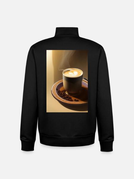 Coffee, coffee beans - Unisex Organic Zip Sweatshirt by Stanley/Stella - black