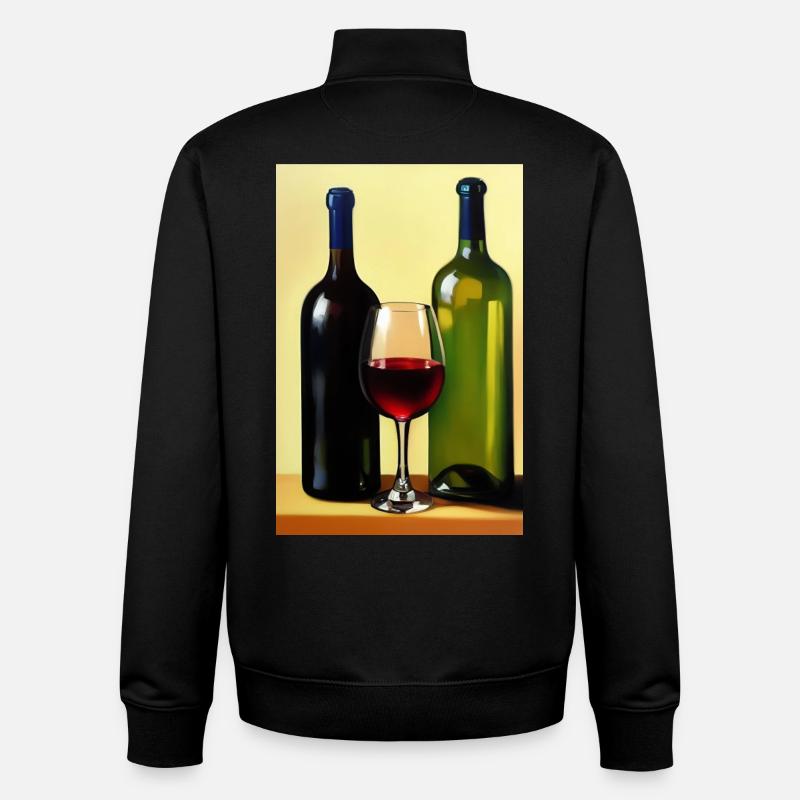 Wein Trinker - Unisex Organic Zip Sweatshirt von Stanley/Stella - Schwarz