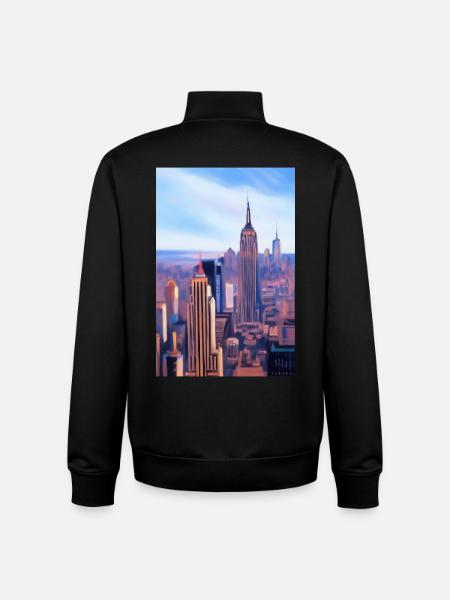 New York City Skyline - Unisex Organic Zip Sweatshirt by Stanley/Stella - black