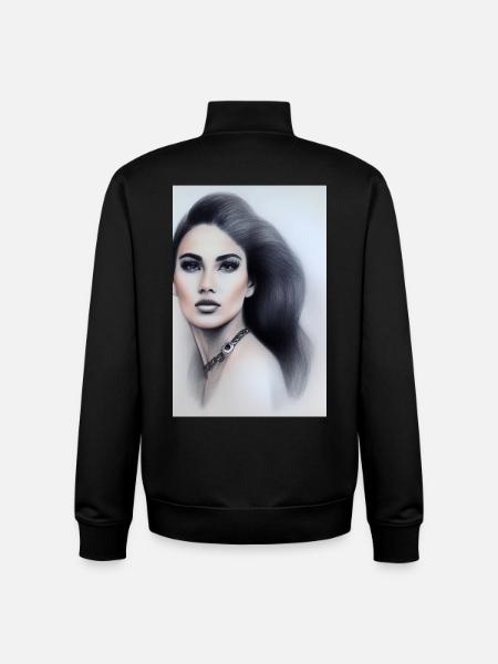 Frau mit Schmuck - Unisex Organic Zip Sweatshirt von Stanley/Stella - Schwarz
