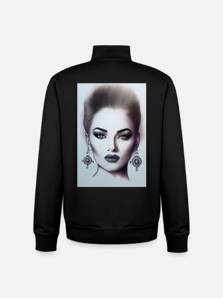 Frau mit Schmuck - Unisex Organic Zip Sweatshirt von Stanley/Stella - Schwarz