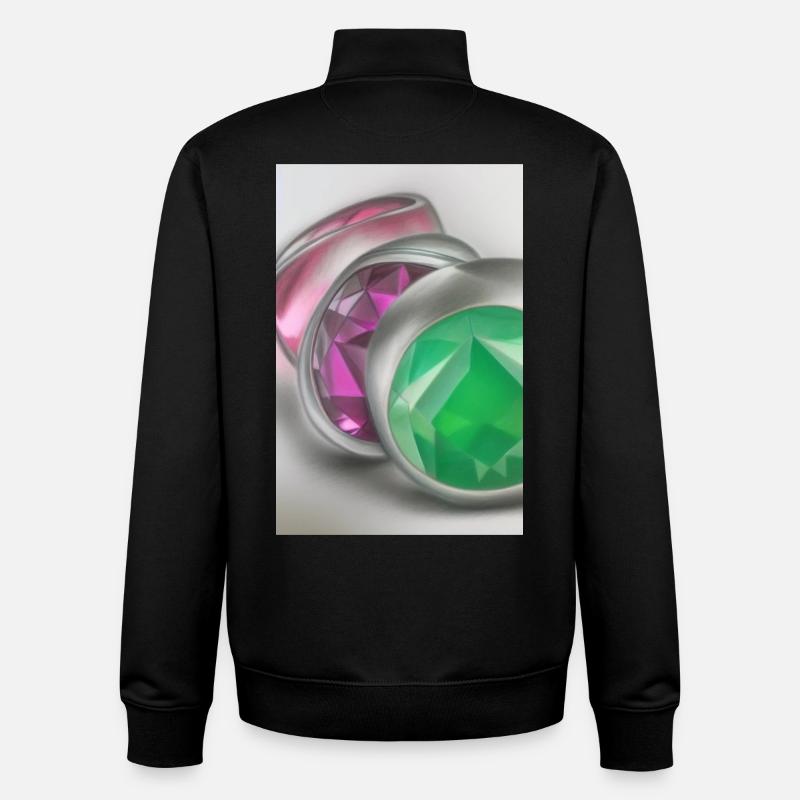 Pierres précieuses - Sweat zippé unisexe en coton bio Stanley/Stella - noir
