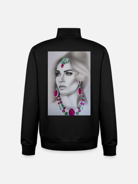 Kvinde med smykker - Stanley/Stella unisex sweatshirt med lynlås i økologisk - sort