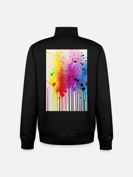 Splashes of paint and lines - Unisex Organic Zip Sweatshirt by Stanley/Stella - black