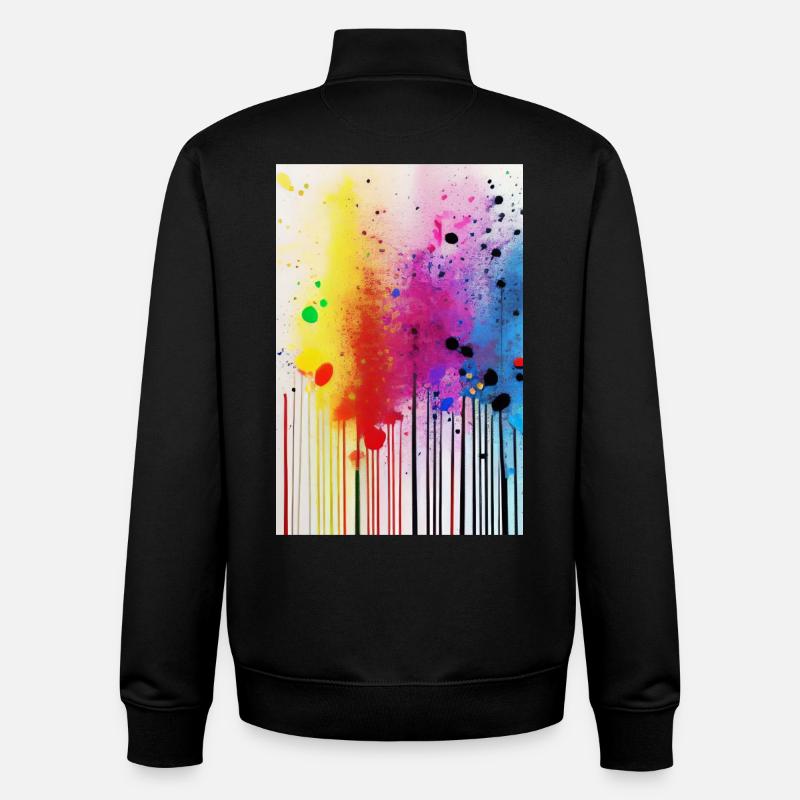 Farbspritzer und Linien - Unisex Organic Zip Sweatshirt von Stanley/Stella - Schwarz