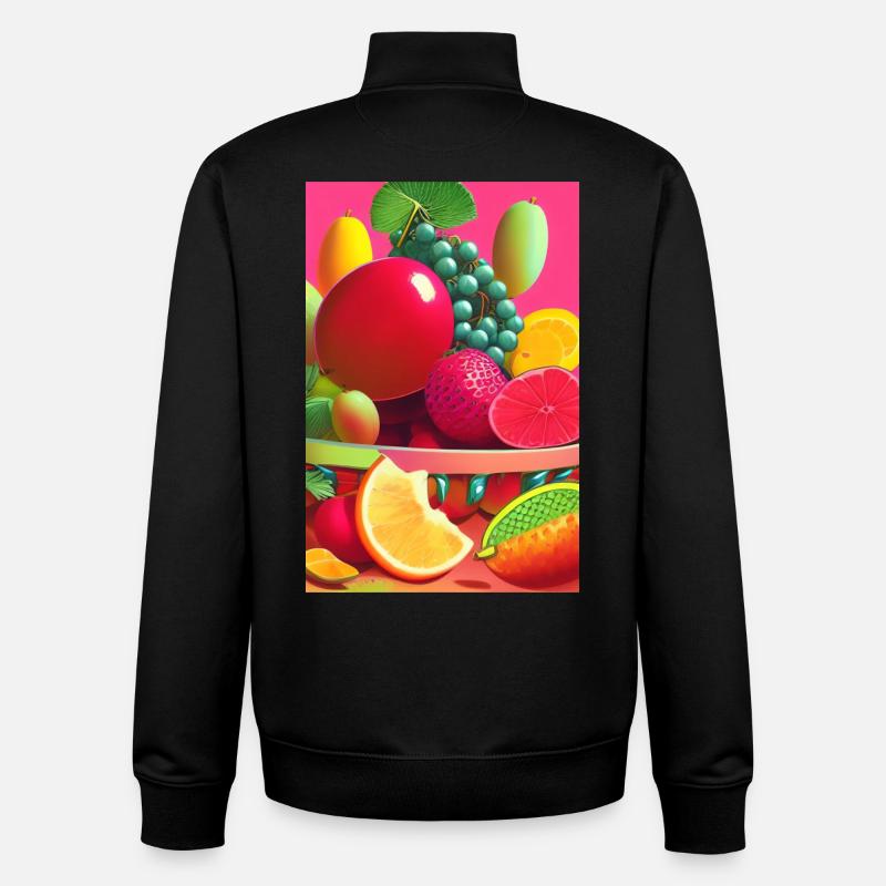 Fruit - Sweat zippé unisexe en coton bio Stanley/Stella - noir