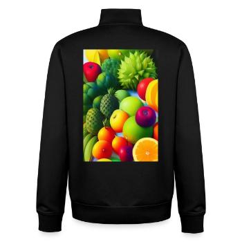 Fruit - Sweat zippé unisexe en coton bio Stanley/Stella - noir - Dos - AI Model Male 185 light (185cm)