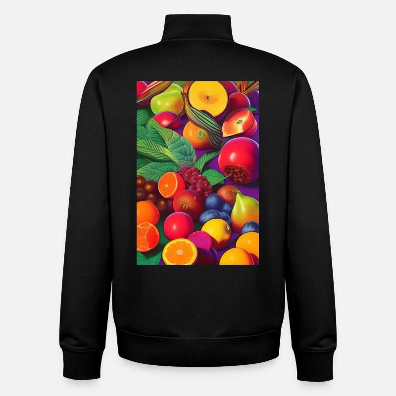 Fruit - Sweat zippé unisexe en coton bio Stanley/Stella - noir