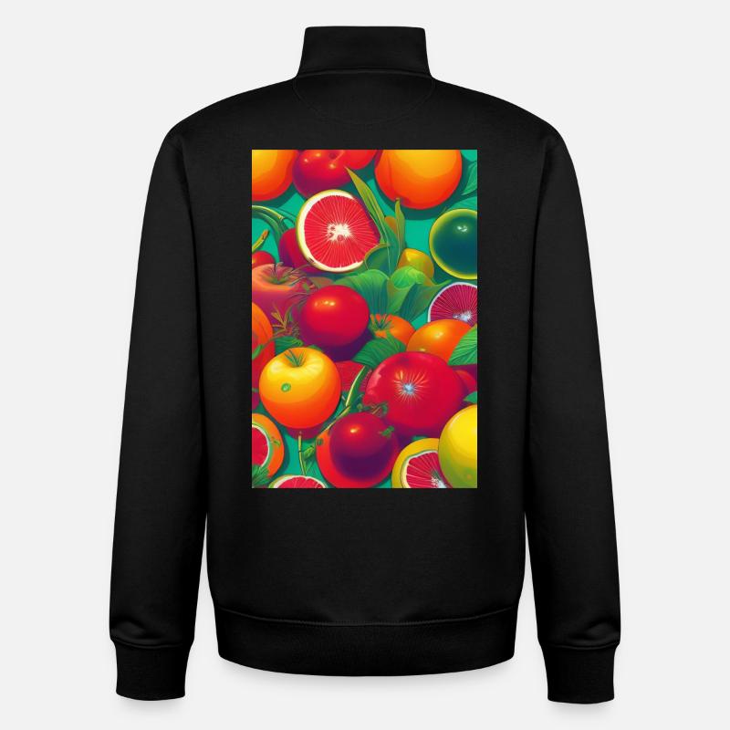 Früchte - Unisex Organic Zip Sweatshirt von Stanley/Stella - Schwarz
