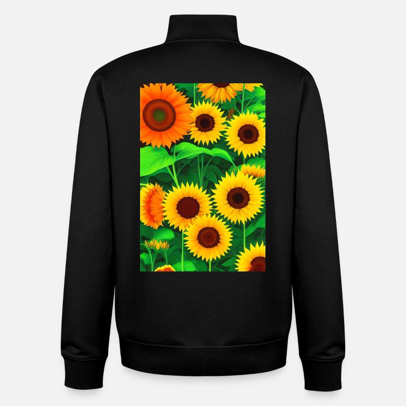 Sonnenblumen - Unisex Organic Zip Sweatshirt von Stanley/Stella - Schwarz