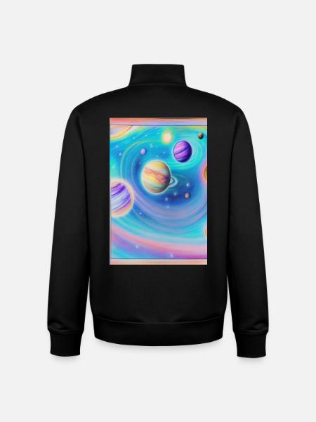 Space and planets - Unisex Organic Zip Sweatshirt by Stanley/Stella - black