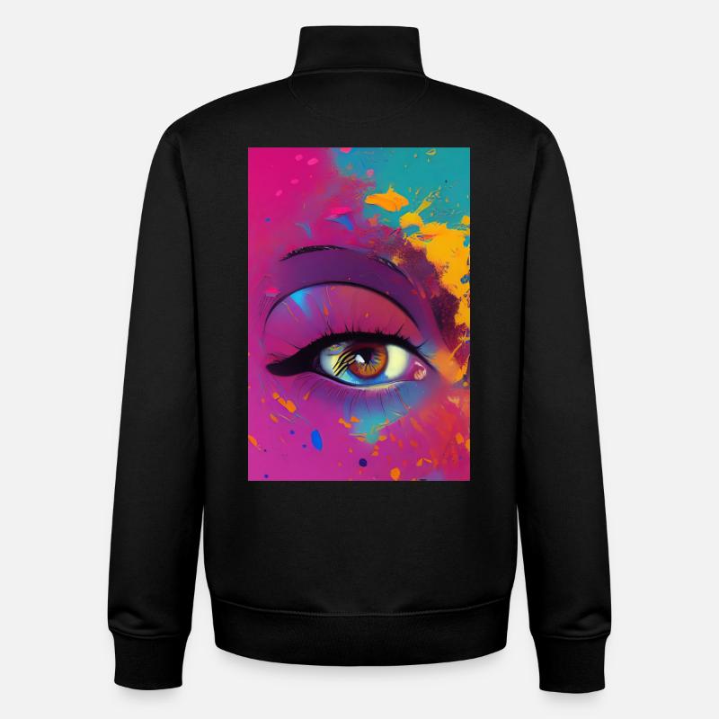 Art abstrait - Sweat zippé unisexe en coton bio Stanley/Stella - noir