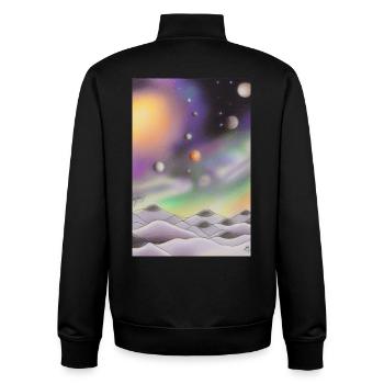 Espace et planètes - Sweat zippé unisexe en coton bio Stanley/Stella - noir - Dos - AI Model Male 185 light (185cm)