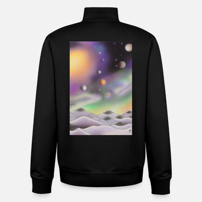 Space and planets - Unisex Organic Zip Sweatshirt by Stanley/Stella - black