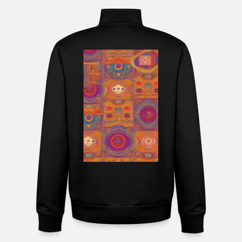 Retro Pattern - Unisex Organic Zip Sweatshirt by Stanley/Stella - black