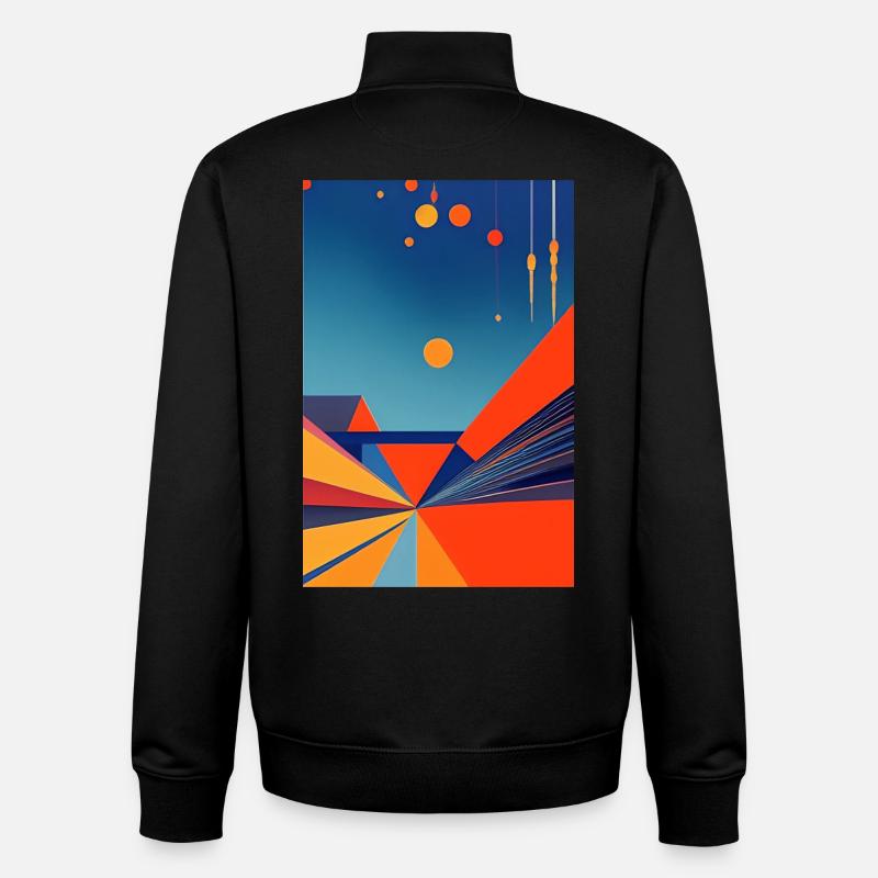 Art abstrait - Sweat zippé unisexe en coton bio Stanley/Stella - noir