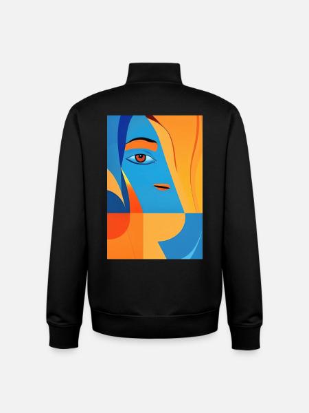 Art abstrait - Sweat zippé unisexe en coton bio Stanley/Stella - noir