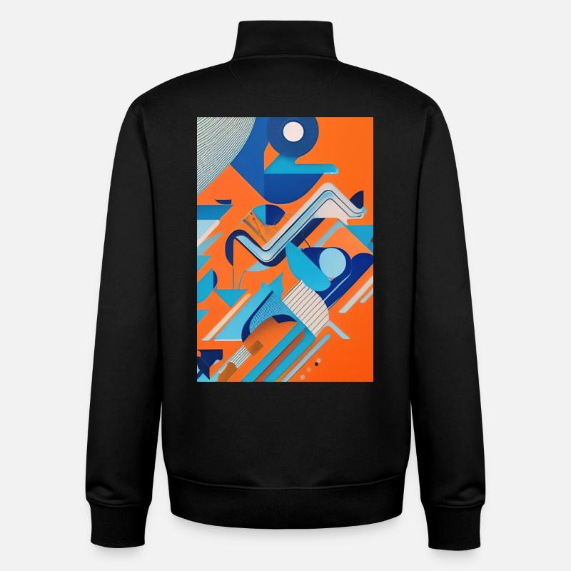 Art abstrait - Sweat zippé unisexe en coton bio Stanley/Stella - noir