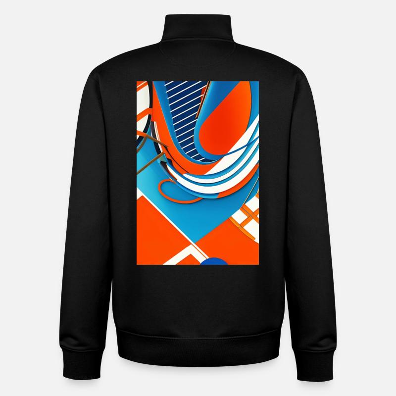 Art abstrait - Sweat zippé unisexe en coton bio Stanley/Stella - noir