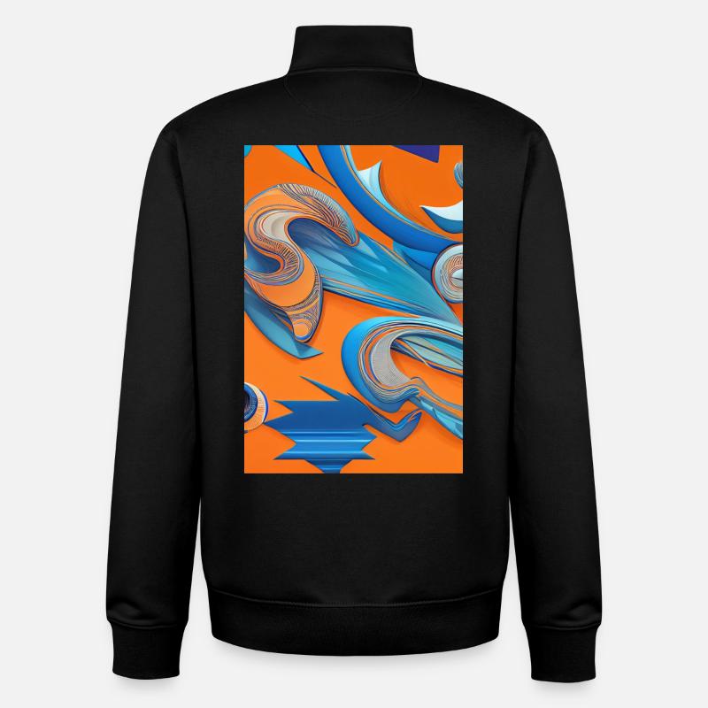 Art abstrait - Sweat zippé unisexe en coton bio Stanley/Stella - noir