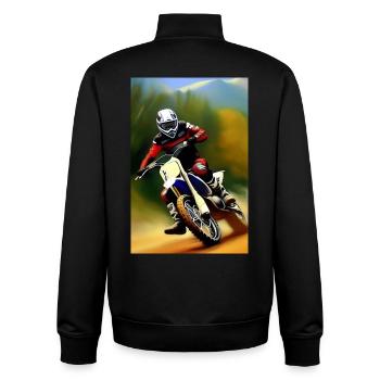 Équitation en motocross - Sweat zippé unisexe en coton bio Stanley/Stella - noir - Dos - AI Model Male 185 light (185cm)